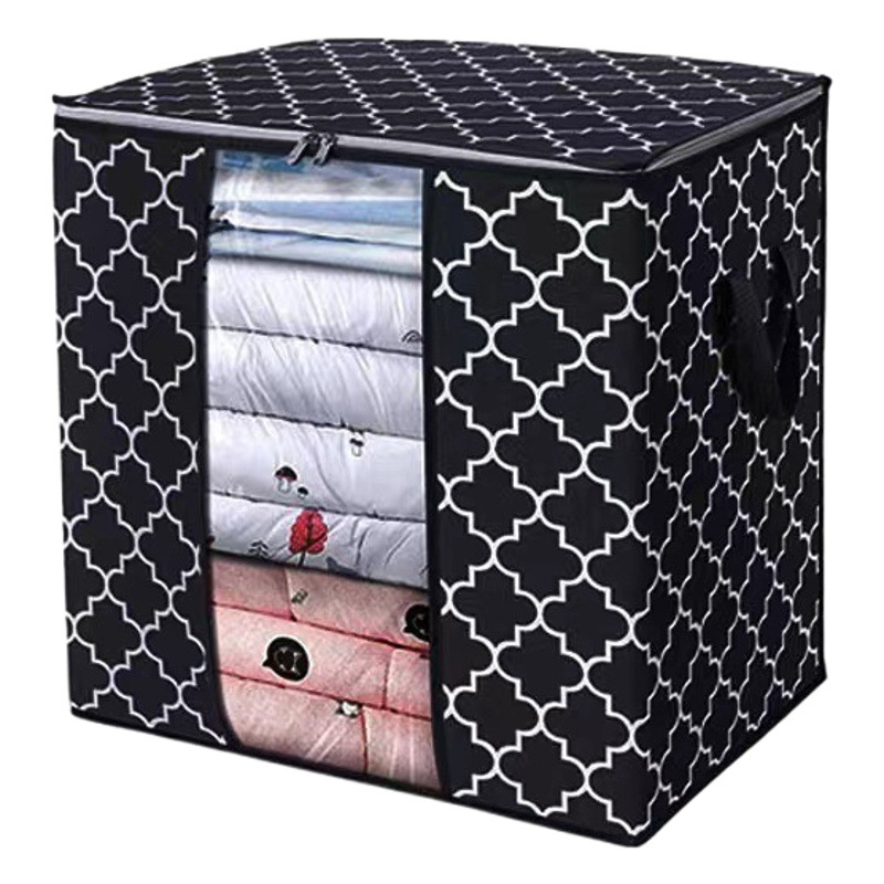 Cross-border Non-woven Quilt Storage Bag Windows Household Quilt Bag Wardrobe Foldable Clothes Moving Bag Wholesale