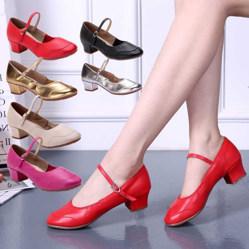Square Dance Shoes Soft Sole Women's Supper Dance Shoes Dance Shoes Practice Shoes Teacher Shoes Four Seasons Social Dance Shoes Middle Heeled
