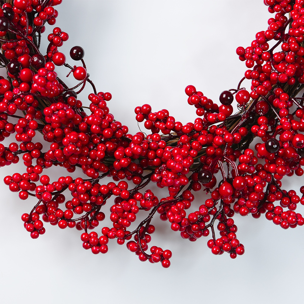 Picture of New simulation red fruit wreath rich fruit Holly fruit berry wreath Christmas tree ornaments Amazon Christmas supplies
