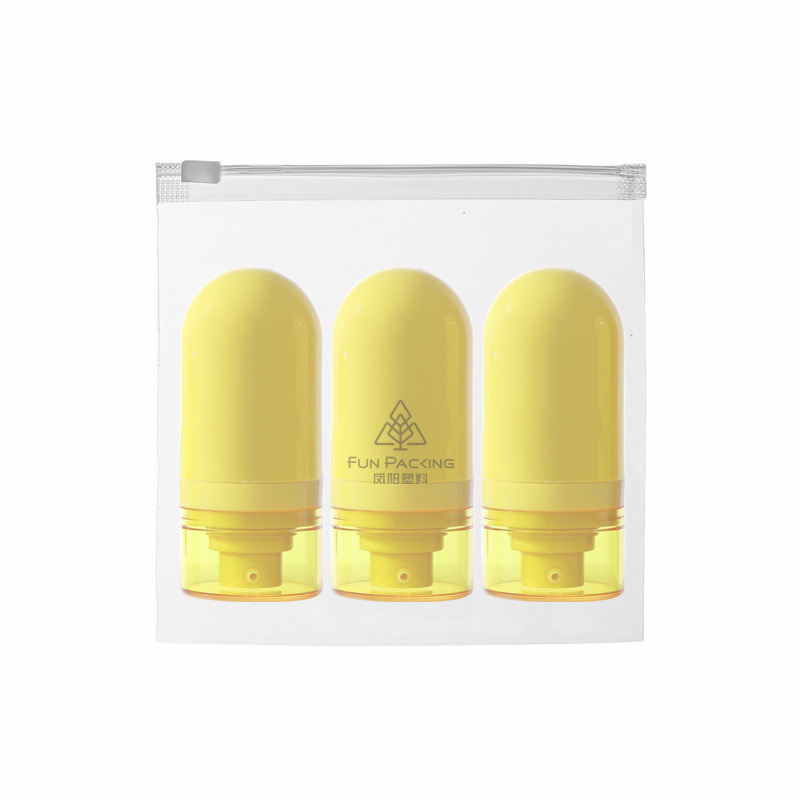 Picture of Travel wash and care suit three-piece PE suede hose bottle portable skin care products wash squeeze facial cleanser sub-bottle