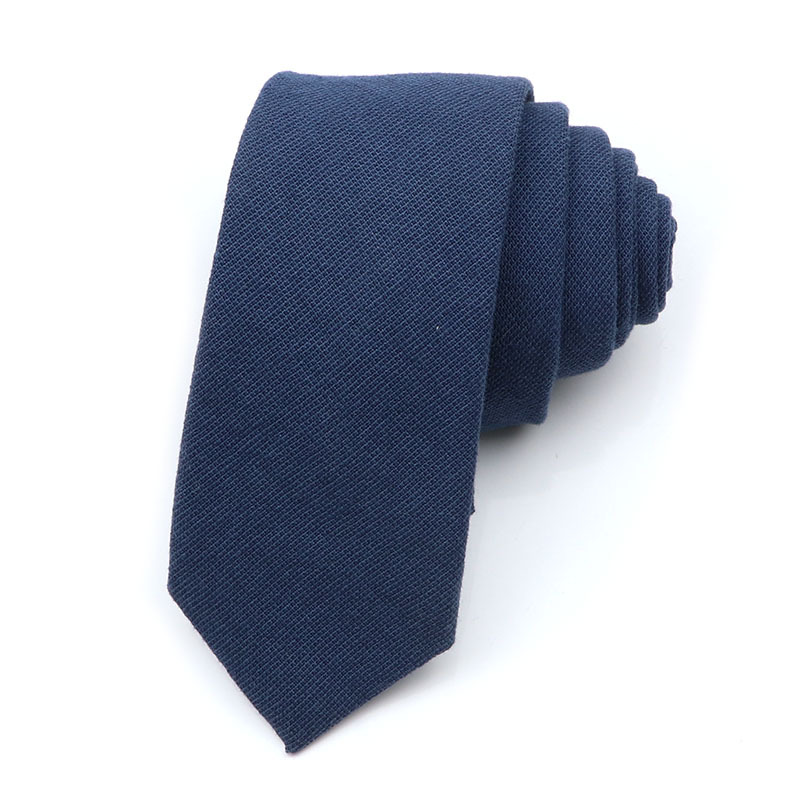 Picture of Cotton and linen tie men's tie casual fashion tie 18 color 6cm ultra narrow tie spot