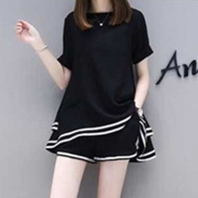 Picture of European Station Summer Women's Large Size Loose Two-Piece Short-Sleeved Shorts Casual Sports Suit Chubby Girl Fashionable