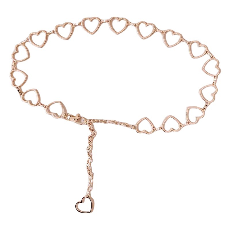 Metal waist chain love fashion decoration hollow heart waist chain Women's personality European and American circle waist chain pants chain