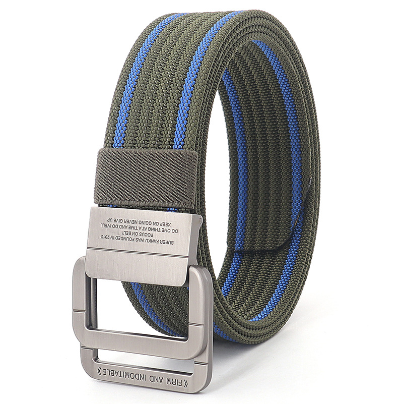 Picture of Alloy double loop buckle belt men's Korean woven nylon tactical sports outdoor pants belt canvas wholesale men's