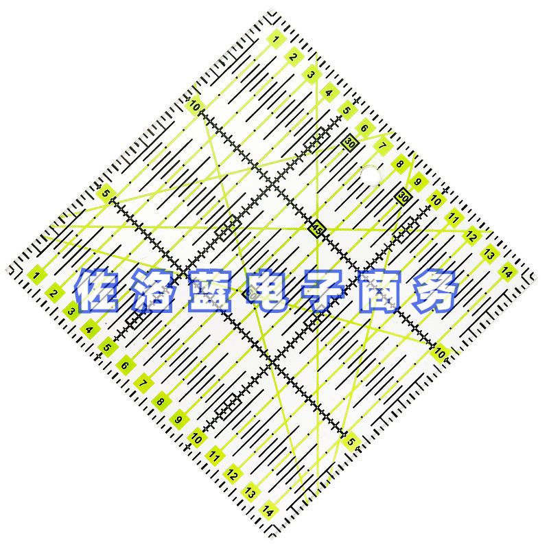 Picture of Acrylic Patchwork Ruler Cutting Ruler Double Color Long Square Ruler Sewing Ruler Patchwork Tool DIY Color Ruler