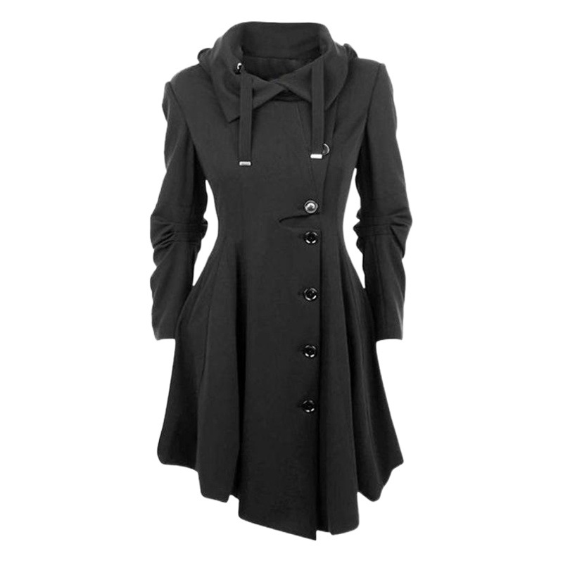 Eaby AliExpress European and American irregular hem double-sided tweed coat windbreaker female factory outlet
