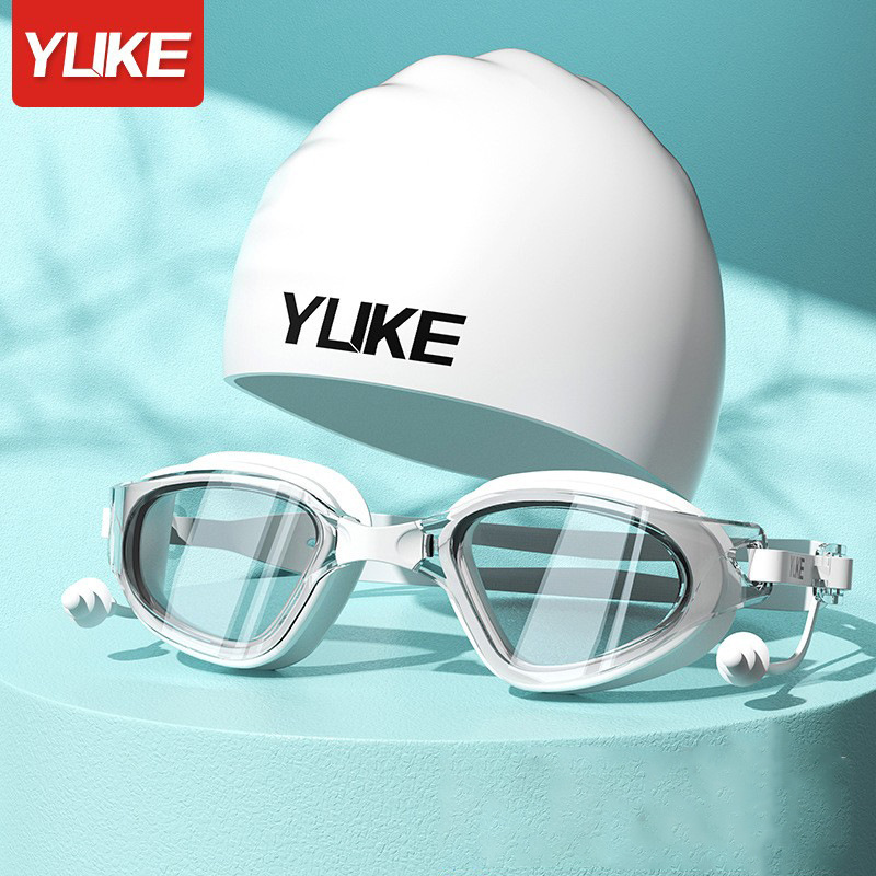 Picture of Swimming Goggles Hd Anti-Fog Waterproof Large-Frame Swimming Goggles for Men and Women Swimming Cap Swimming Goggles Set Diving and Swimming Special Equipment