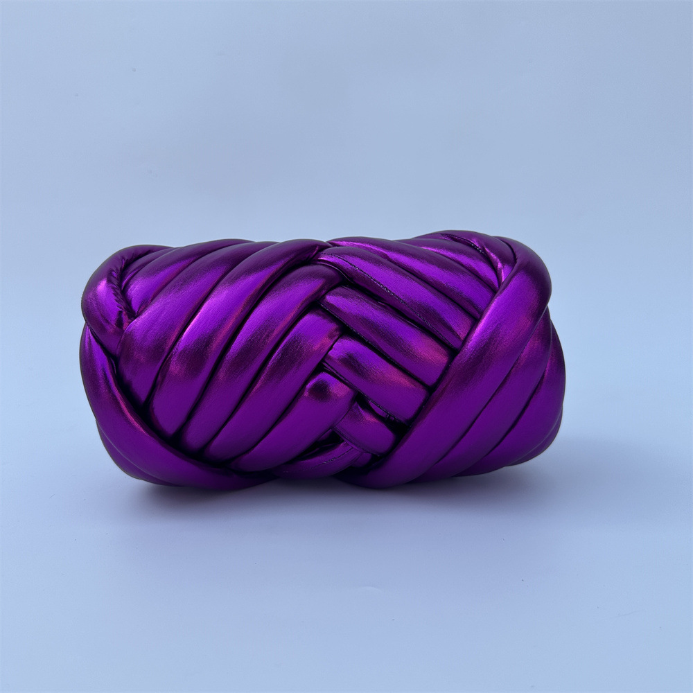 Picture of New Metal Thread Shiny Leather Material Iceland DIY Bag Handmade Woven Fabric Strips Pillow Cat Bed Filling Yarn