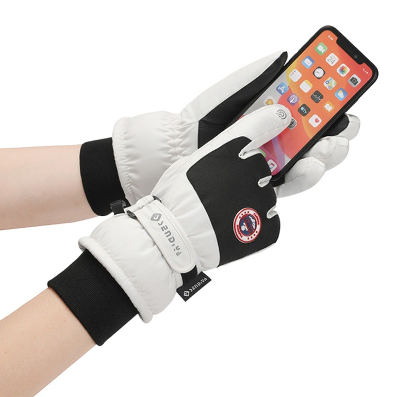 Women's Ski Gloves for Winter, Warm, Fleece-Lined, Thickened, Outdoor Cycling, Mountaineering, Waterproof, Touchscreen, Non-Slip, Wear-Resistant