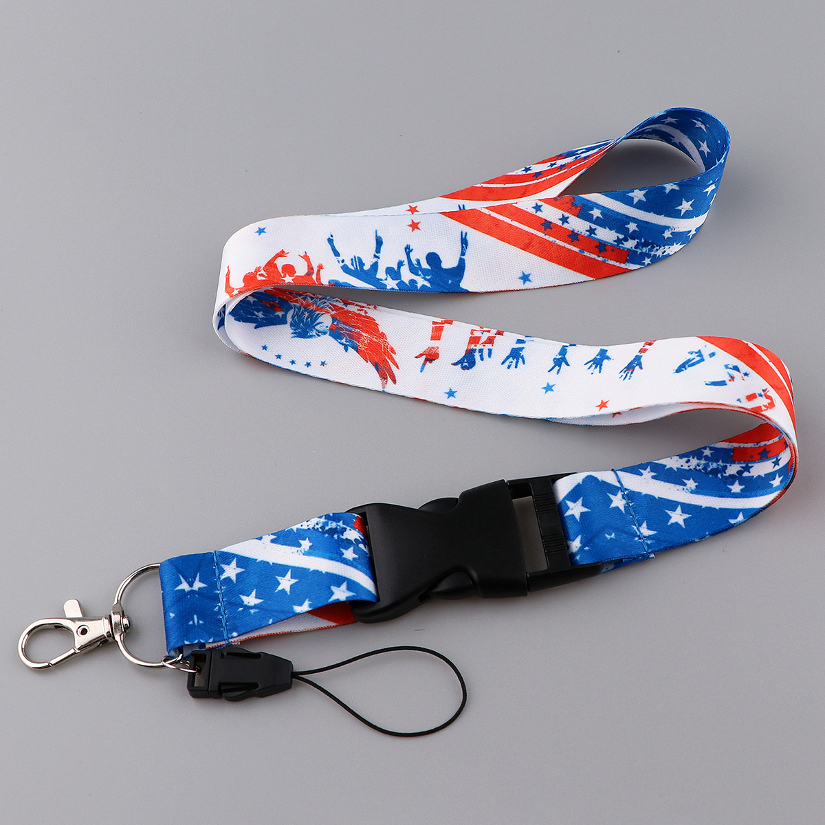 Picture of Buckle Rainbow Butterfly Moon Lanyard Card Set Ribbon Student Hanging Rope Cartoon Animal Combination Work Card Mobile Phone Rope