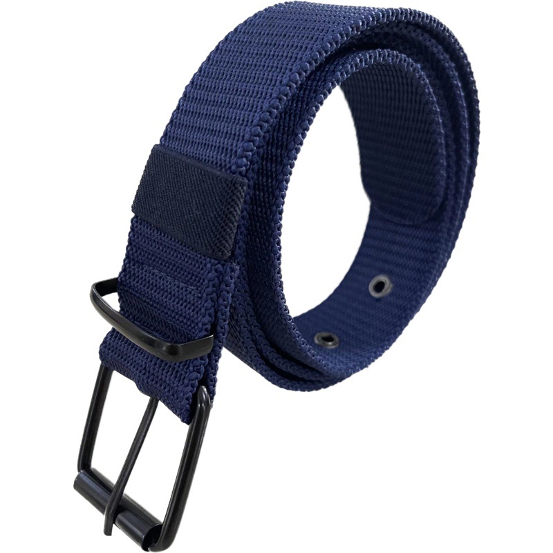 New imitation nylon belt men's casual all-match pin buckle belt full air hole striped cloth belt pants belt wholesale