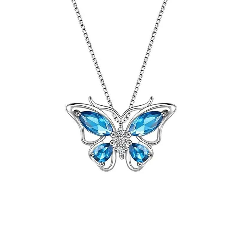 Picture of TEMU Cross-border New Butterfly Ring Earring Necklace Female European and American Animal Butterfly Pendant Clavicle Chain Jewelry suit