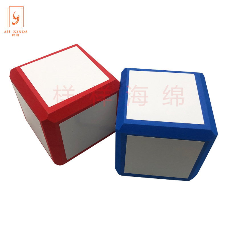EVA water writing erasable dice EVA sponge square printing 1-6 digital dice color six-sided Chamfering sieve