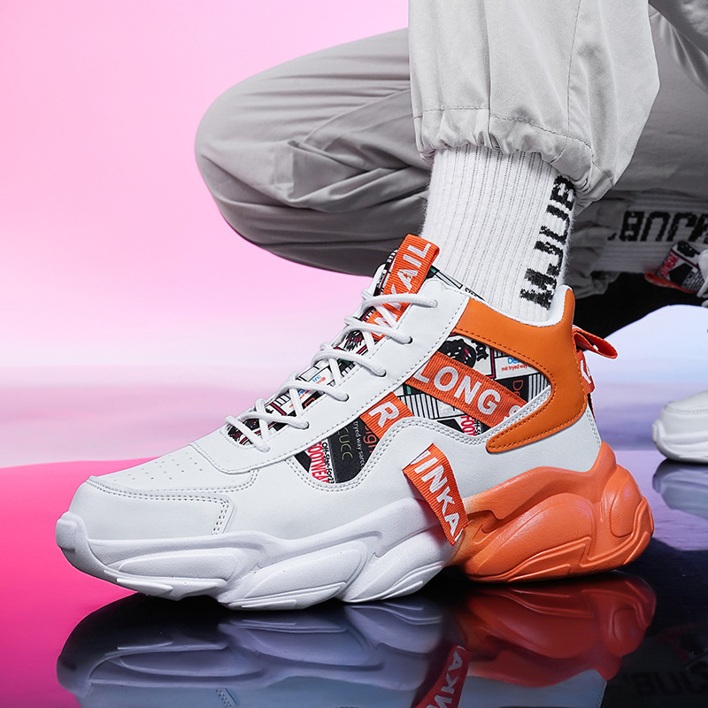 Cross-border plus size New Casual Couple Teenager Student Torre Shoes High-top sneaker Thick-soled Running Shoes Trend