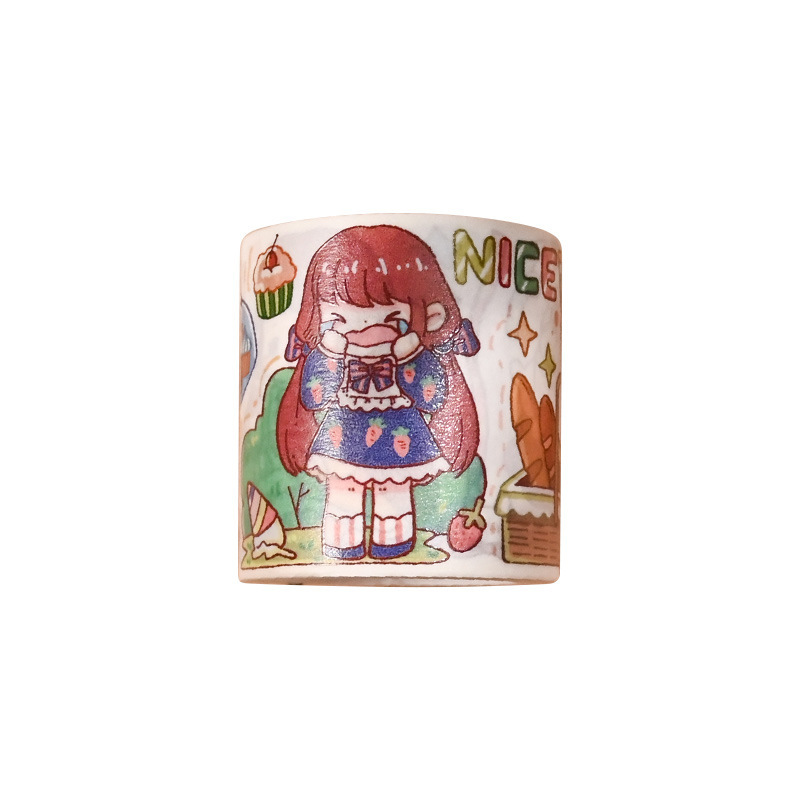 Picture of Sugar Doudou Series Special Oil Tape Cartoon Girl's Heart Hand Account Material and Paper Free Cutting DIY Decorative Stickers