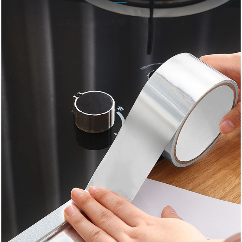 High Temperature Resistant Aluminum Foil Tape Air Conditioner Range Hood Pipe Leak-Proofing Waterproof Tin Foil Tape Kitchen Stove Mildew-Proof Tape