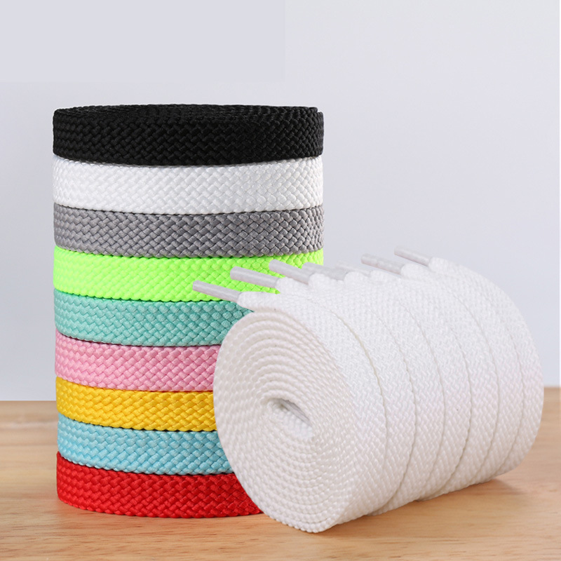 Strength manufacturers low elastic thick double hollow shoelaces flat texture texture color casual shoes polyester shoelaces