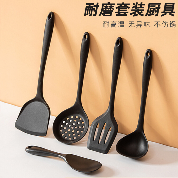 Picture of Wholesale household non-stick pan silicone chinese shovel high temperature resistant shovel spoon suit colander soup spoon suit kitchenware five-piece set