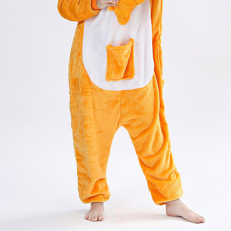 Supply New Pajamas Cartoon One-Piece Pajamas Kangaroo Cute Flannel One-Piece Pajamas Home Clothes Pajamas