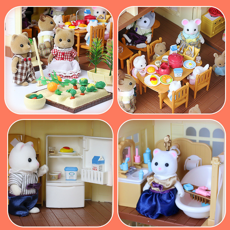 Picture of Sensenong Le Animal Family Mini Rabbit Doll House Children's Play House Simulation Villa Set Girls Toys Wholesale