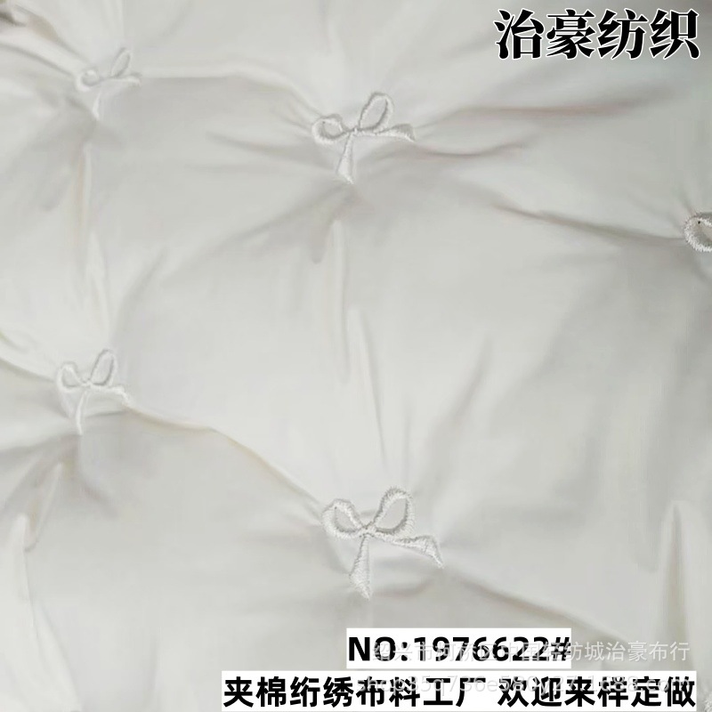 Designer embroidered fabric nylon quilted bags children's cotton-padded clothes love embroidery autumn and winter pet exquisite clothing cloth