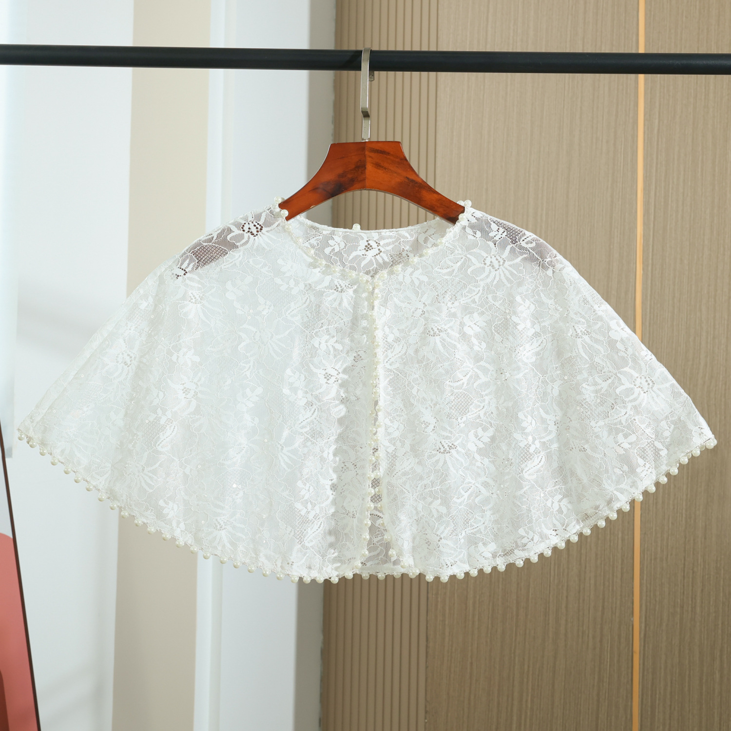 Picture of Summer 2025 Elegant Annual Meeting Wedding Shawl Cardigan Chinese Style Lace Thin Cheongsam Poncho Shawl Jacket