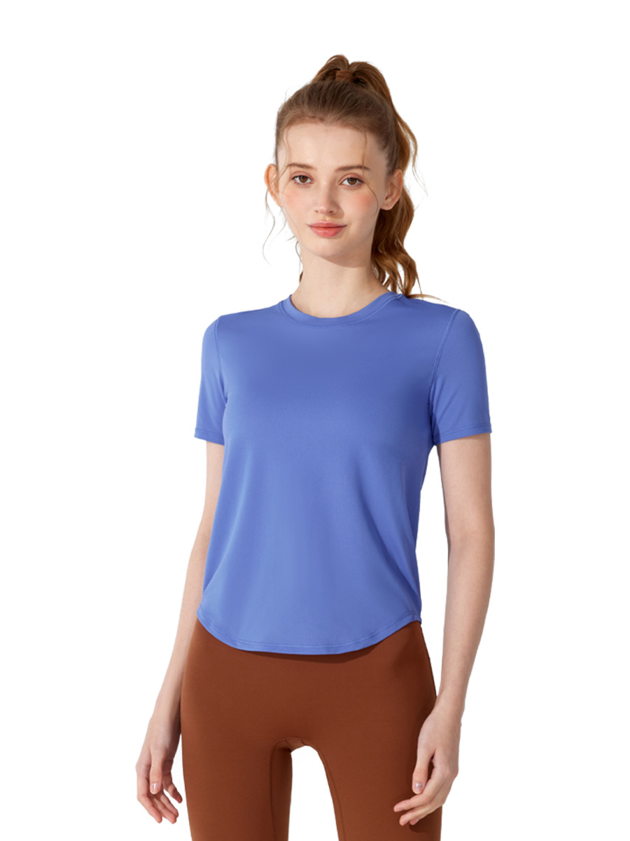 Picture of Big Sale New Sports Short-Sleeved Women's Loose Running Lightweight Breathable T-Shirt Elastic Fitness Wear Quick-Drying Yoga Top