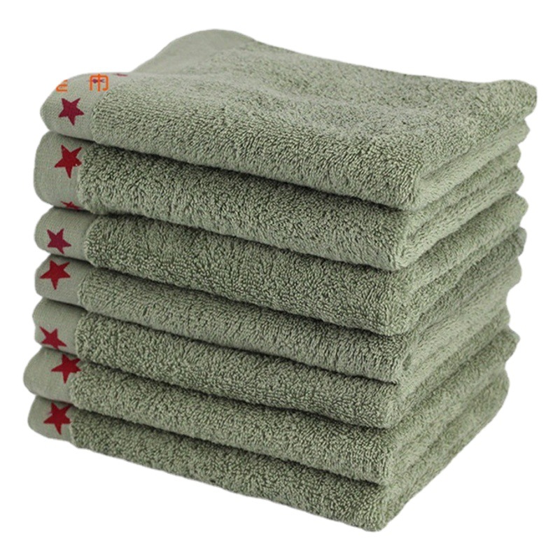 Towel Factory Wholesale Military Green Towel Fire Student Military Training Housekeeping Towel Employee Labor Protection Rescue Supplies Towel