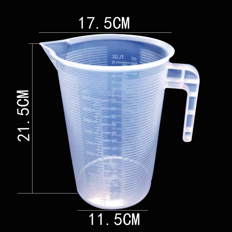 Picture of Plastic beaker measuring cup transparent thickened with scale student chemistry experiment plastic cup size specifications household multi-use