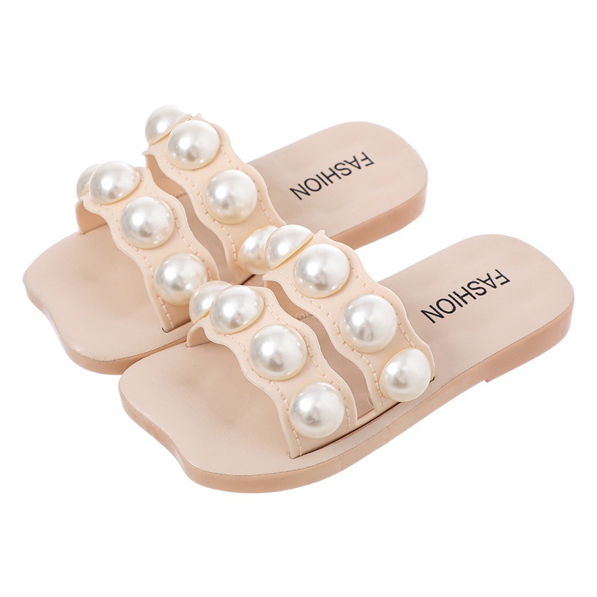 Children's Slippers Princess Style Flat Shoes for Children Korean Style Little Girl Slide Slippers Soft Sole Outwear Summer Sandals