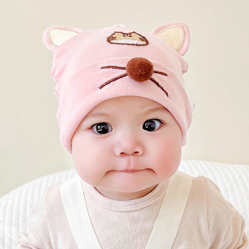 Picture of Katu Bear Infant Hat Spring & Fall 3-6-12 Months Male and Female Baby Pullover Hat Cotton 100-Day Sleeping Hat