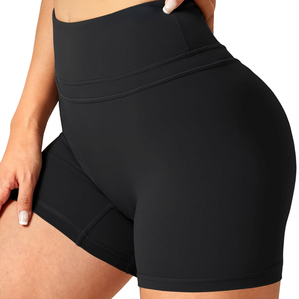 Picture of European and American cross-border seamless yoga shorts Peach Hip lifting high waist fitness pants tight running sports shorts for girls