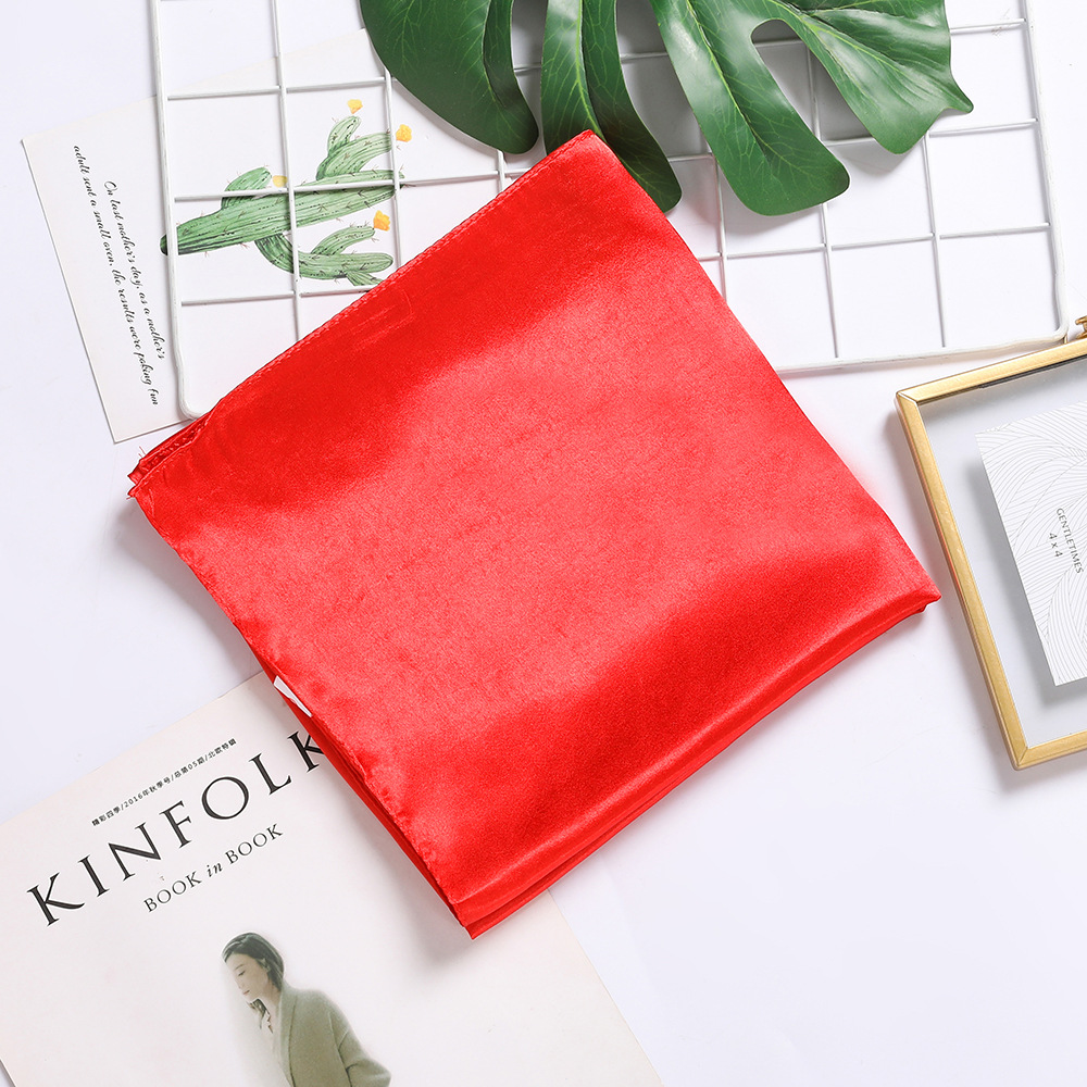 Picture of Solid Color Silk Scarf 90cm Satin Satin Large Square Scarf Women's Candy Color Printed Silk Scarf Scarf Wedding Accompanying Ceremony