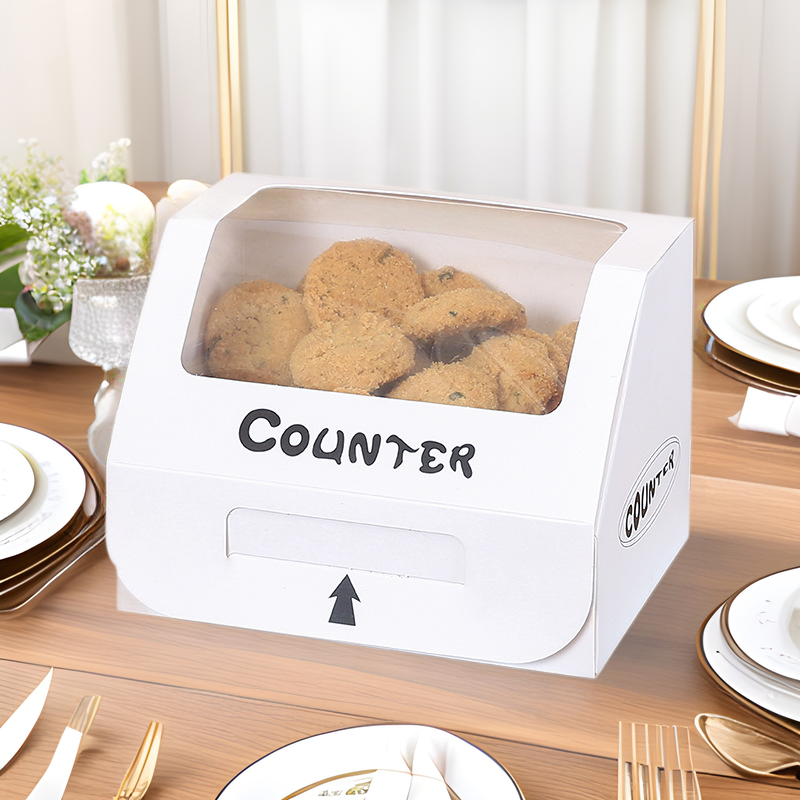 Puff Window Box Cake Roll Towel Roll Packaging Box Mousse Cake Box Window Takeaway Baking Box Dessert Box