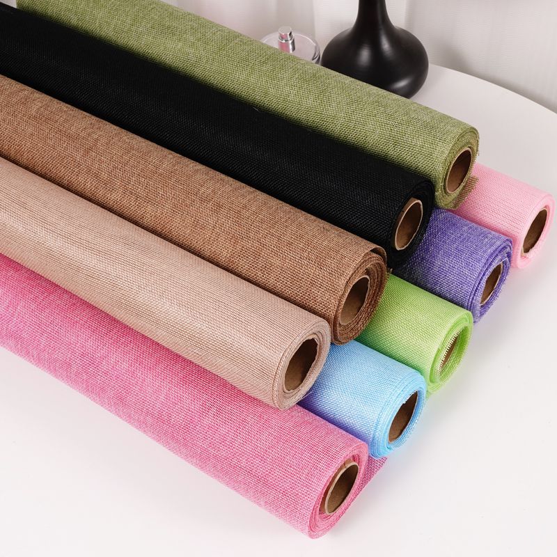 Natural color hemp roll wrapping paper fresh bouquet cotton hemp bag flower gauze manual DIY floral shop material