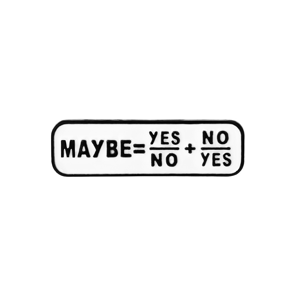 Picture of Cross-Border New Product Accessories Number English Letter Brooch Yes I Enjoy Math English Badge Cross-Border Wholesale