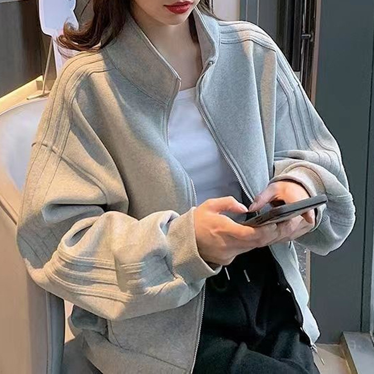 Picture of Short sweater women's autumn and winter student all-matching jacket top 2023 new Japanese Harajuku BF style three-bar coat