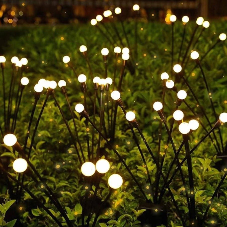 2024 new solar firefly outdoor garden lights plug decorative lights garden courtyard dress lawn lights