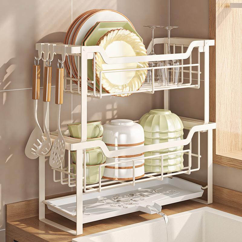 Narrow Kitchen Rack Drain Rack Countertop Diversion Installation-Free Dish Rack Sink Side Tableware Storage Dish Rack
