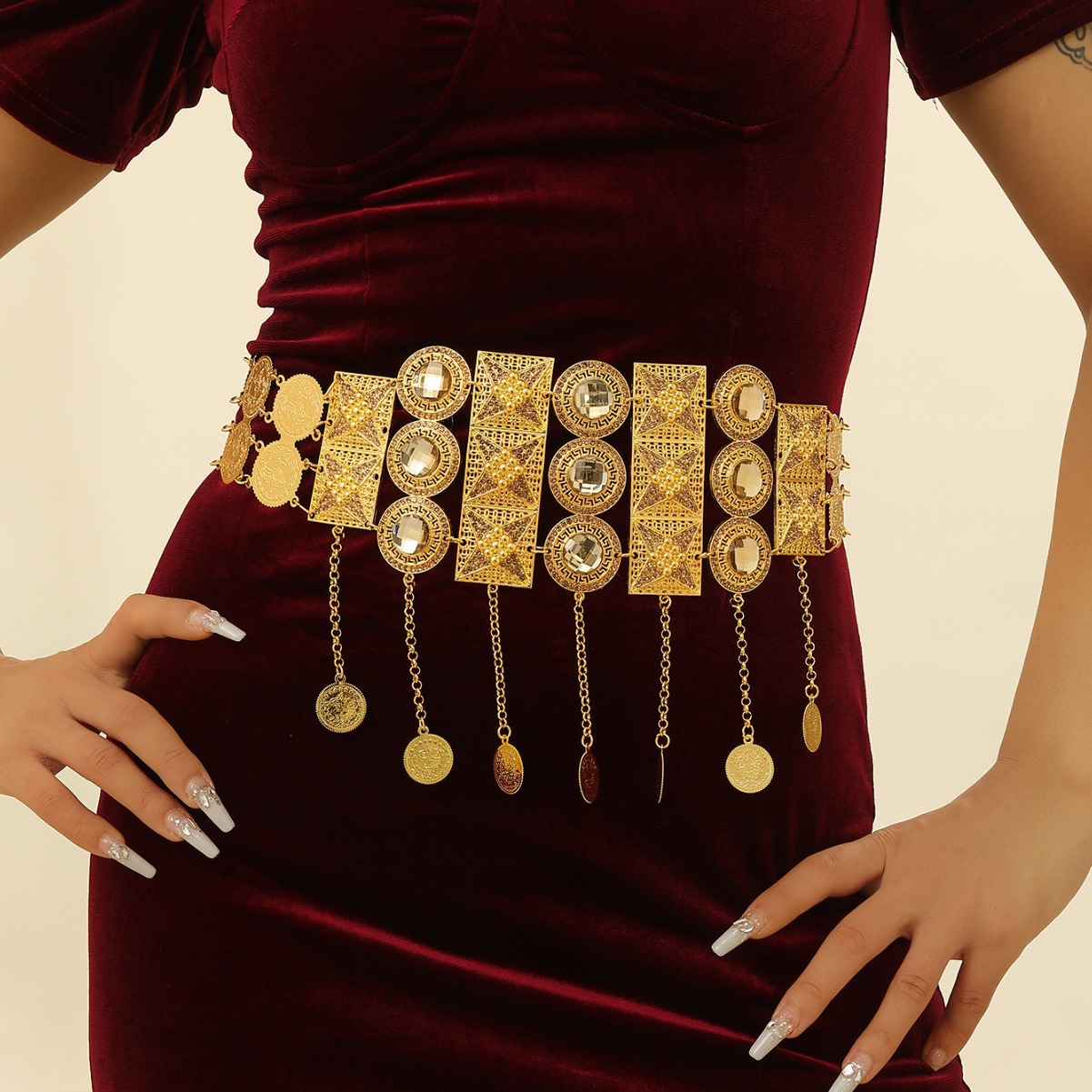Creative metal body chain clothing accessories belt dress waist chain cross-border straight hair
