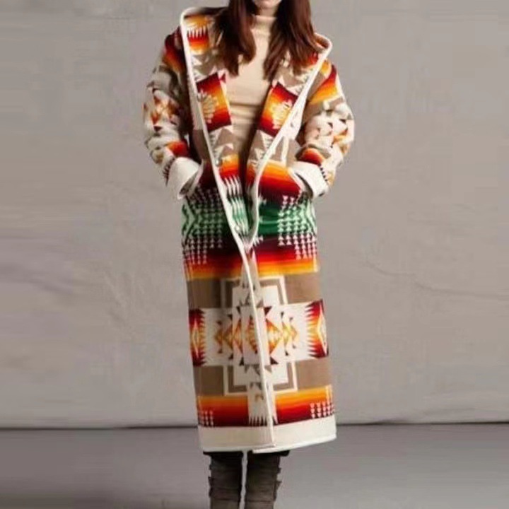 Picture of 2025 Autumn and Winter New Amazon Wish Direct Sales Export Women's Clothing Wholesale Long Windbreaker Niche Design Jacket for Women