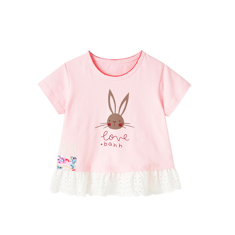 Picture of Cross-border malwee European and American children's clothing 2025 summer new girls short-sleeved t-shirt children's half-sleeved top hair ins