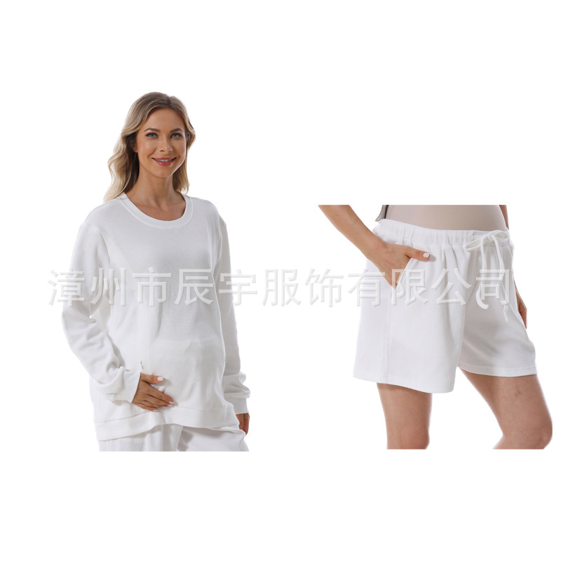 Picture of Pregnant Women's suit Fashion 2025 European and American Two-piece New Loose Out Spring and Autumn Pregnant Women's Breastfeeding Dress Home Simple