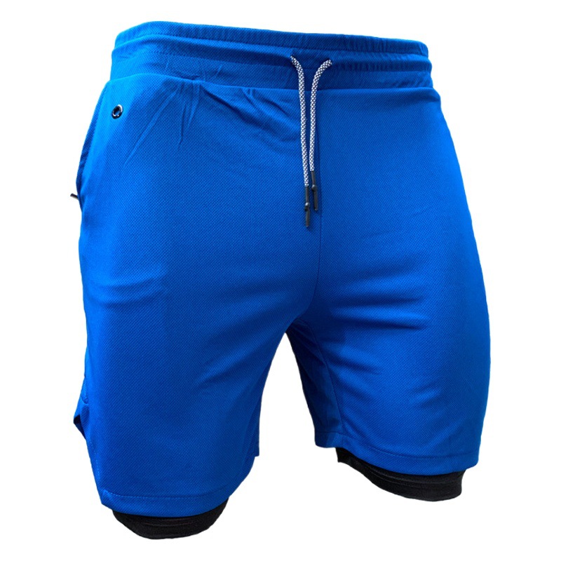 American Trendy Men's Running Headset Shorts Two-in-One Quick-drying Pants Sports Leisure Fitness Cross-border Hot Selling