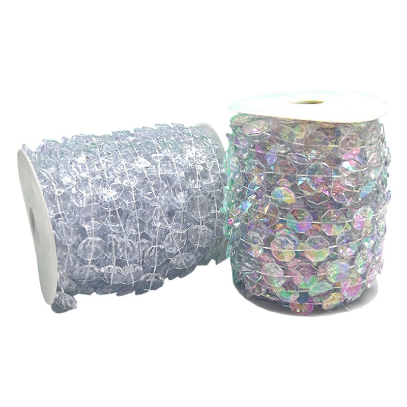 Wedding Crystal Octagonal Bead Curtain Door Curtain Acrylic Wedding Bead Chain Crystal Tree Decorative Bead Curtain Wedding Road Guide Bead String