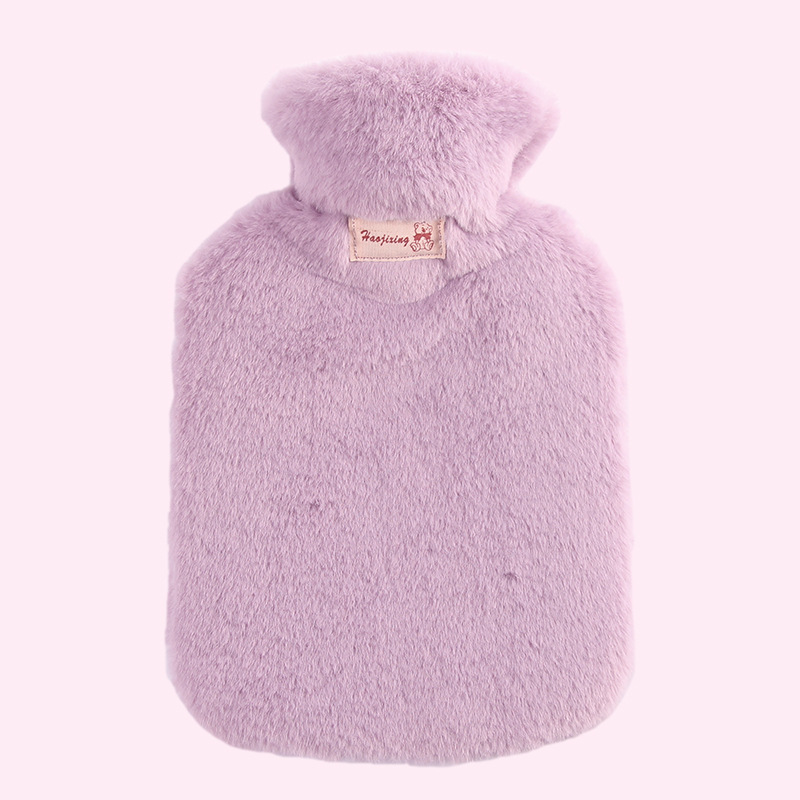 Picture of Cross-Border Spot Logo Thickeneded Plush Cloth Cover Hand Warmer Bag Hot Water Bag Filled with Water Hot Water Bag Hand Warmer Pvc