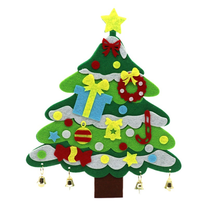 Cross-Border felt Christmas tree new children's DIY Christmas tree three-dimensional cartoon Christmas holiday pendant decoration wholesale