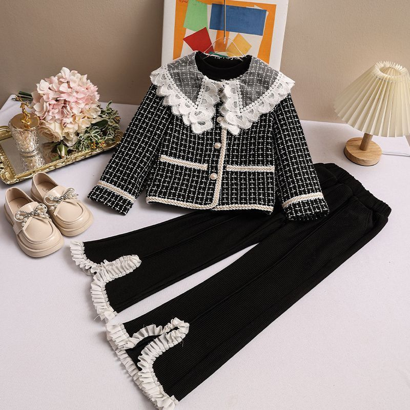 Girls' Autumn Dress Small Fragrant Style suit 2024 New Style Children's Spring and Autumn Fashionable Girls' Casual Two-piece Set