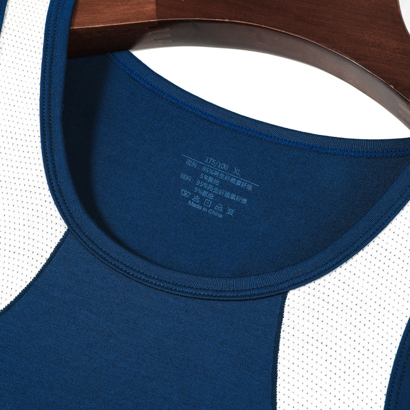 Picture of Men's Vest Comfortable Breathable Sling Hurdle Short-sleeved Young Boys Sports Running Sleeveless T-shirt Base Undershirt