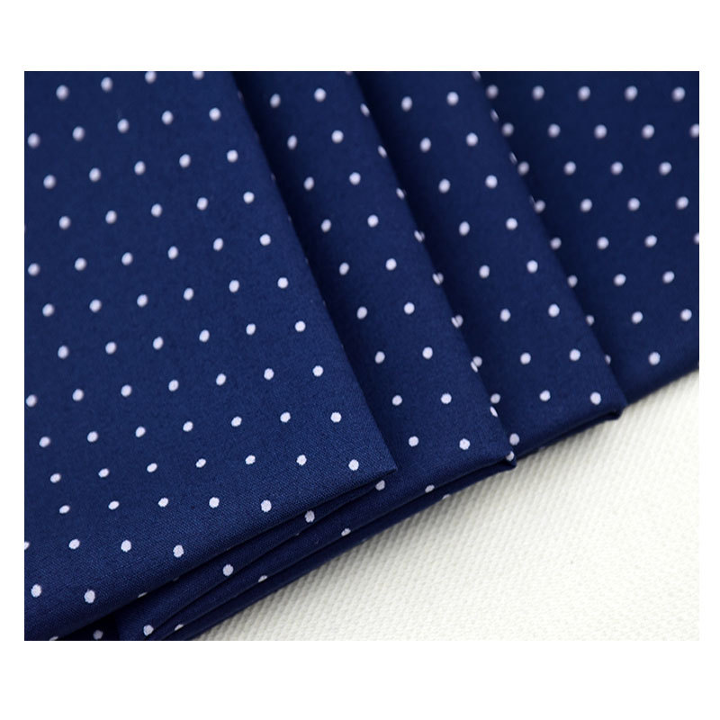 Cotton Polyester Stretch Dye Bottom Printed Plain Cloth Blue Bottom White Dot Spring and Autumn Men's Shirt Fashion Fabric